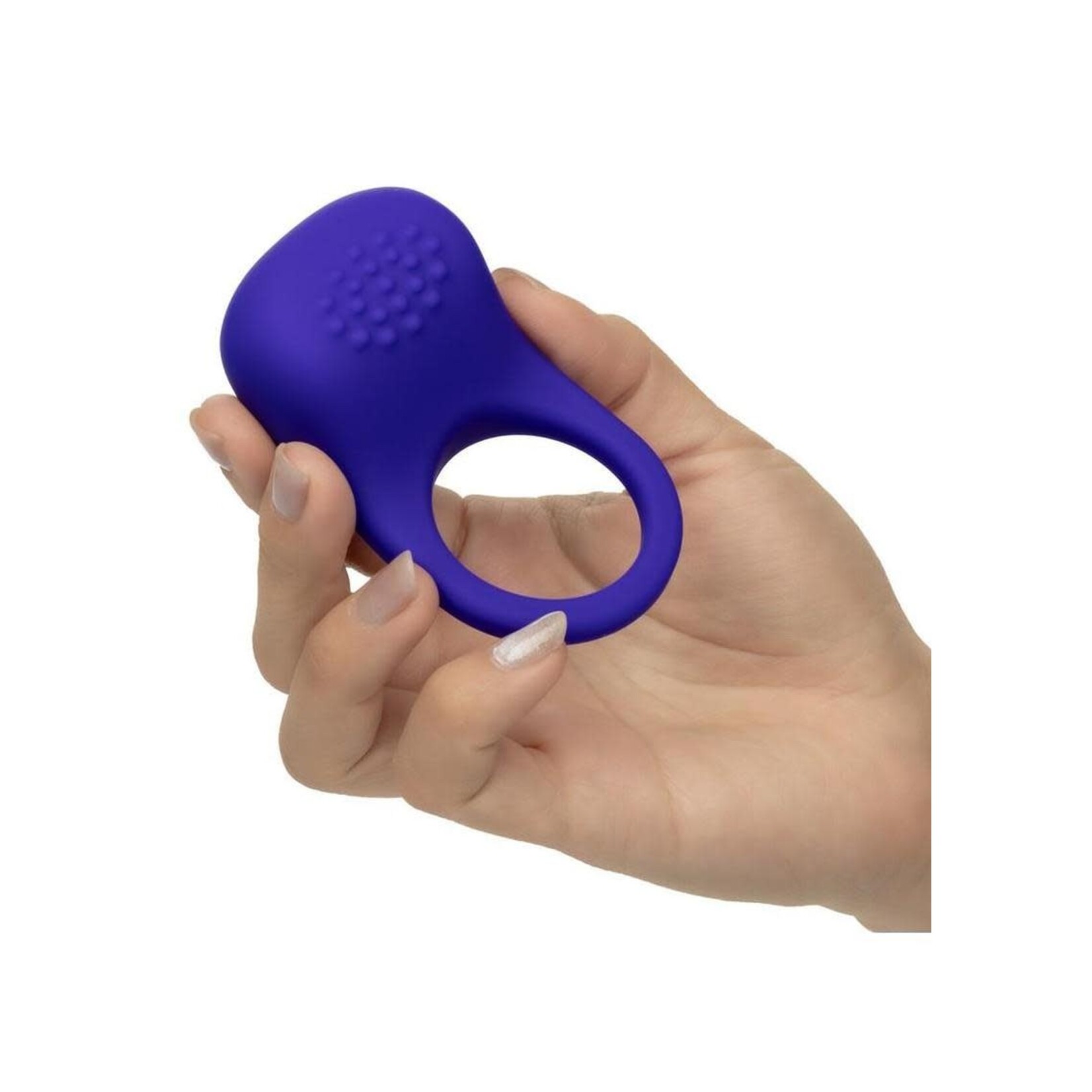 Calexotics Rumbler Rumble Rechargeable Silicone Cock Ring - Purple