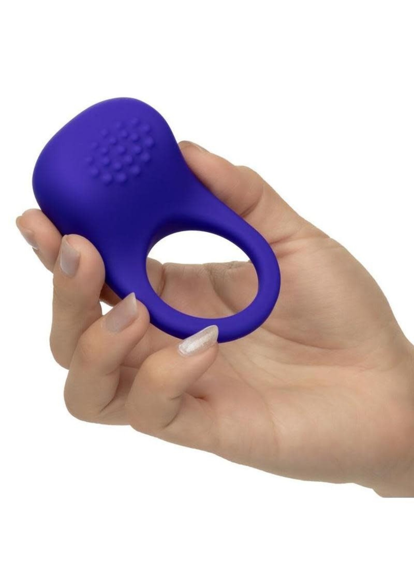 Calexotics Rumbler Rumble Rechargeable Silicone Cock Ring - Purple