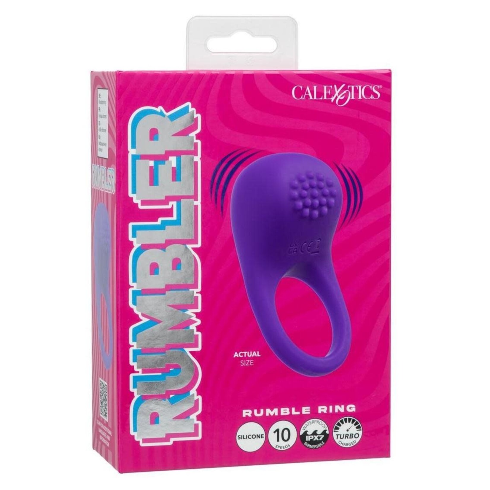 Calexotics Rumbler Rumble Rechargeable Silicone Cock Ring - Purple