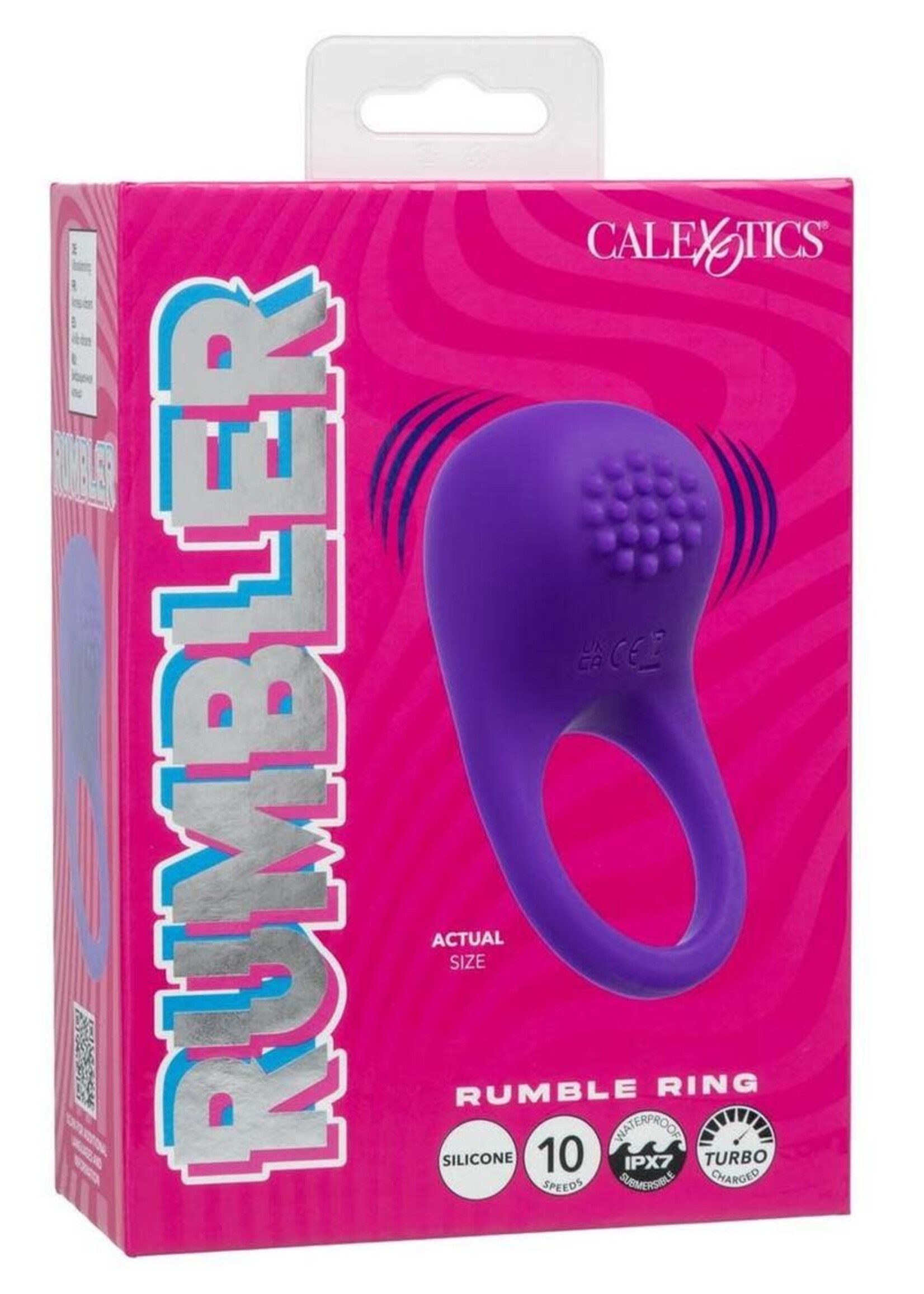 Calexotics Rumbler Rumble Rechargeable Silicone Cock Ring - Purple