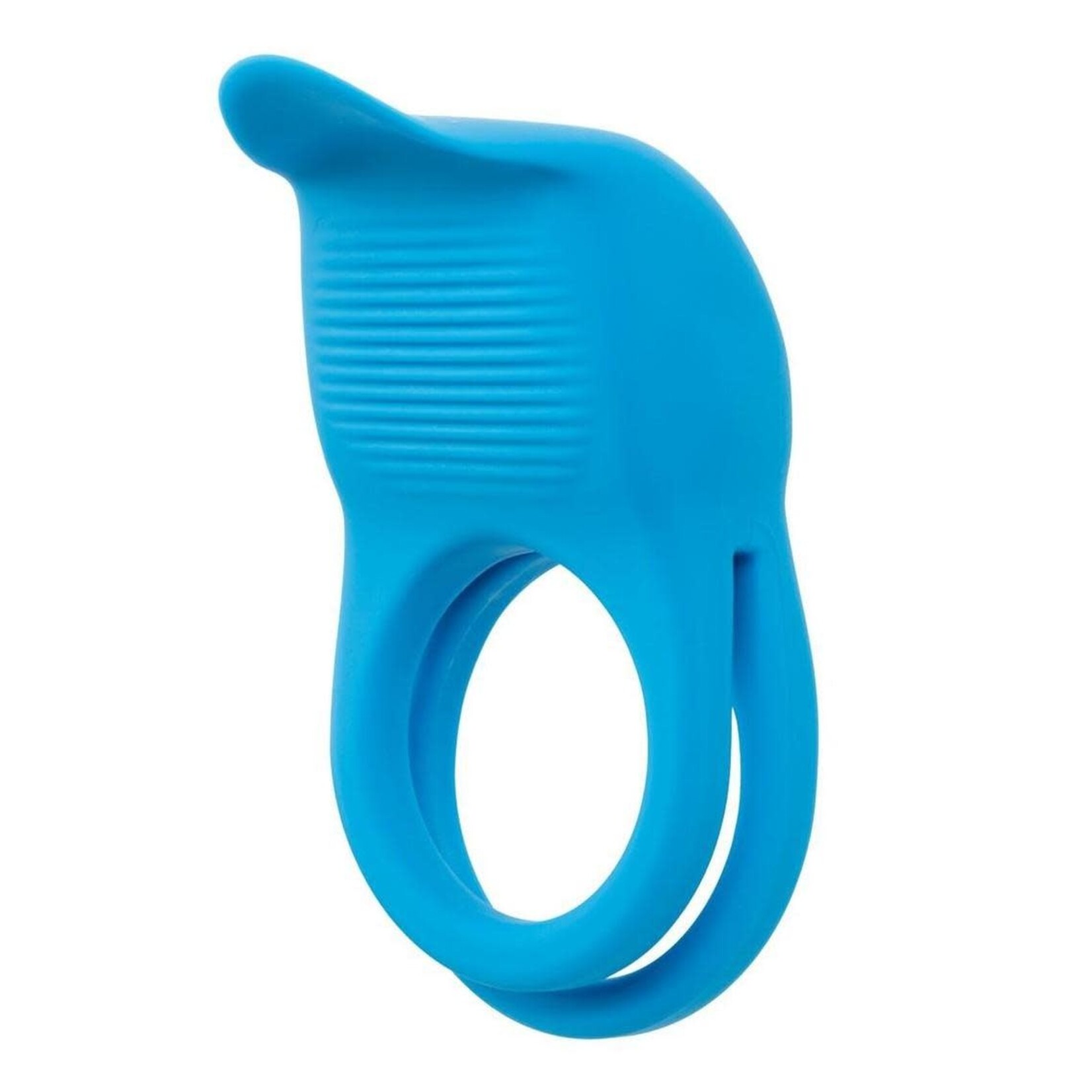 Calexotics Rumbler Rumble Rechargeable Silicone Dual Cock Ring - Blue