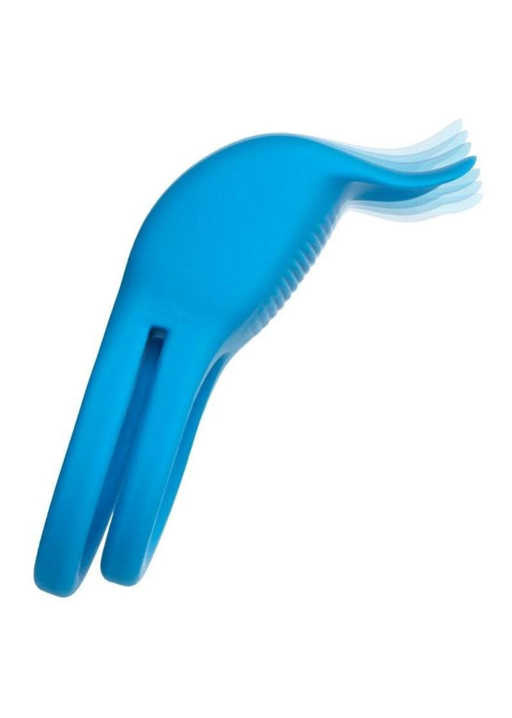 Calexotics Rumbler Rumble Rechargeable Silicone Dual Cock Ring - Blue