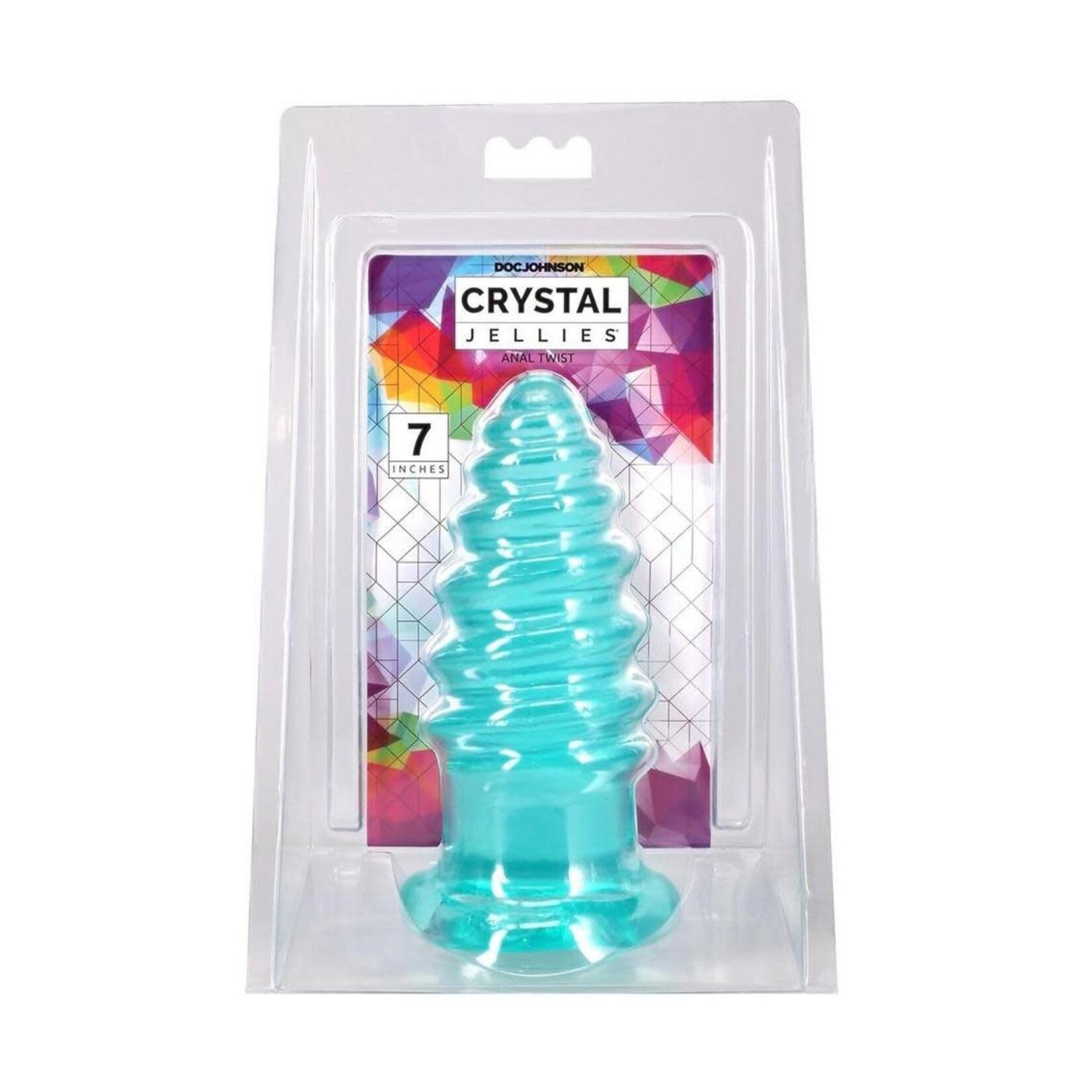 Doc Johnson Crystal Jellies Anal Twist 7In - Teal