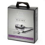 Lovehoney Fifty Shades Fifty Shades of Grey Play Nice Satin & Lace Collar & Nipple Clamps - Silver/Black