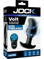 Curve Jock Volt E-Stim Silicone Curved Prostate Plug - Black