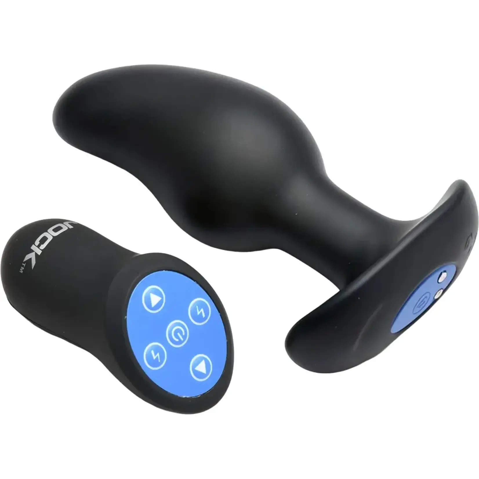 Curve Jock Volt E-Stim Silicone Curved Prostate Plug - Black