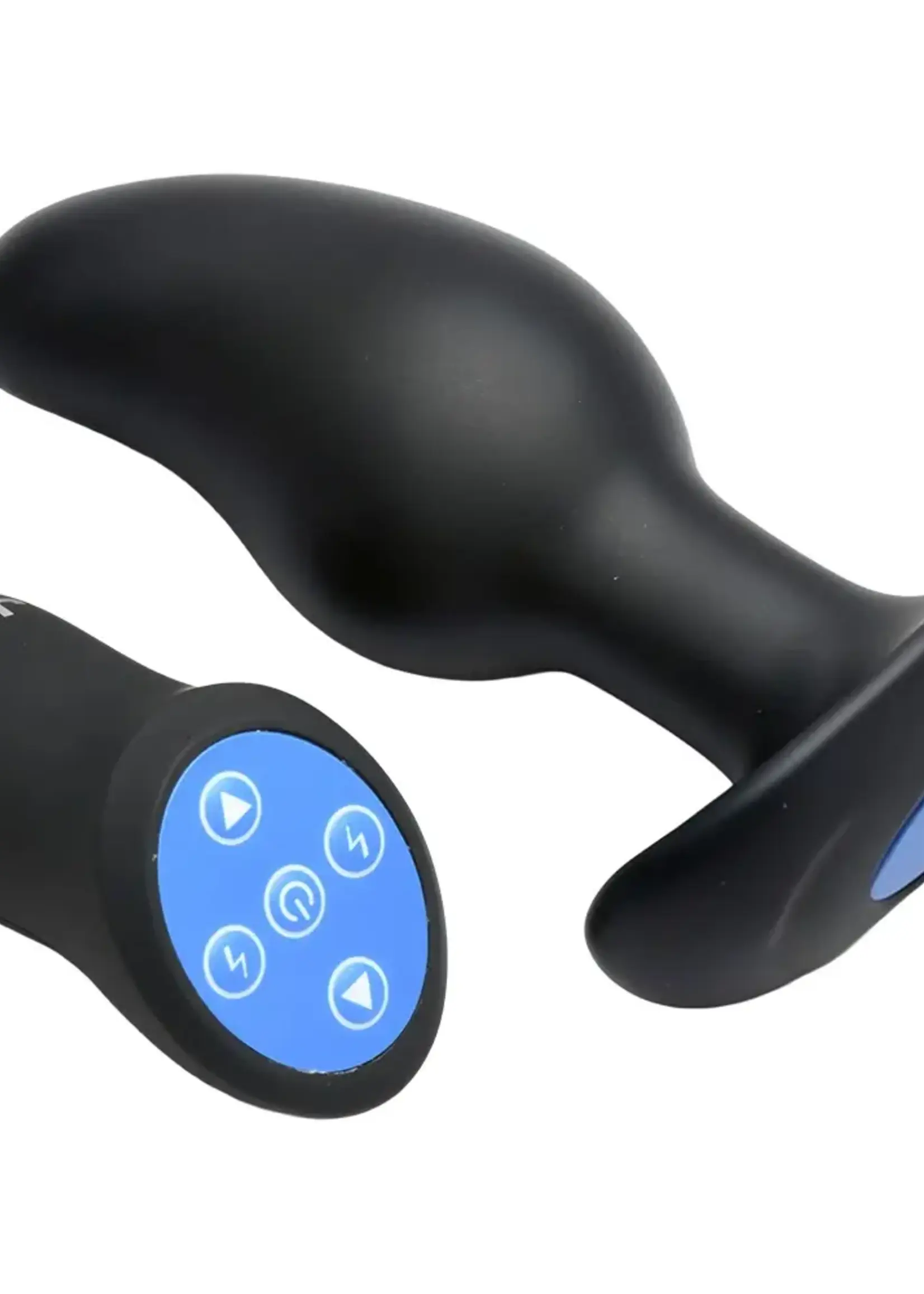 Curve Jock Volt E-Stim Silicone Curved Prostate Plug - Black