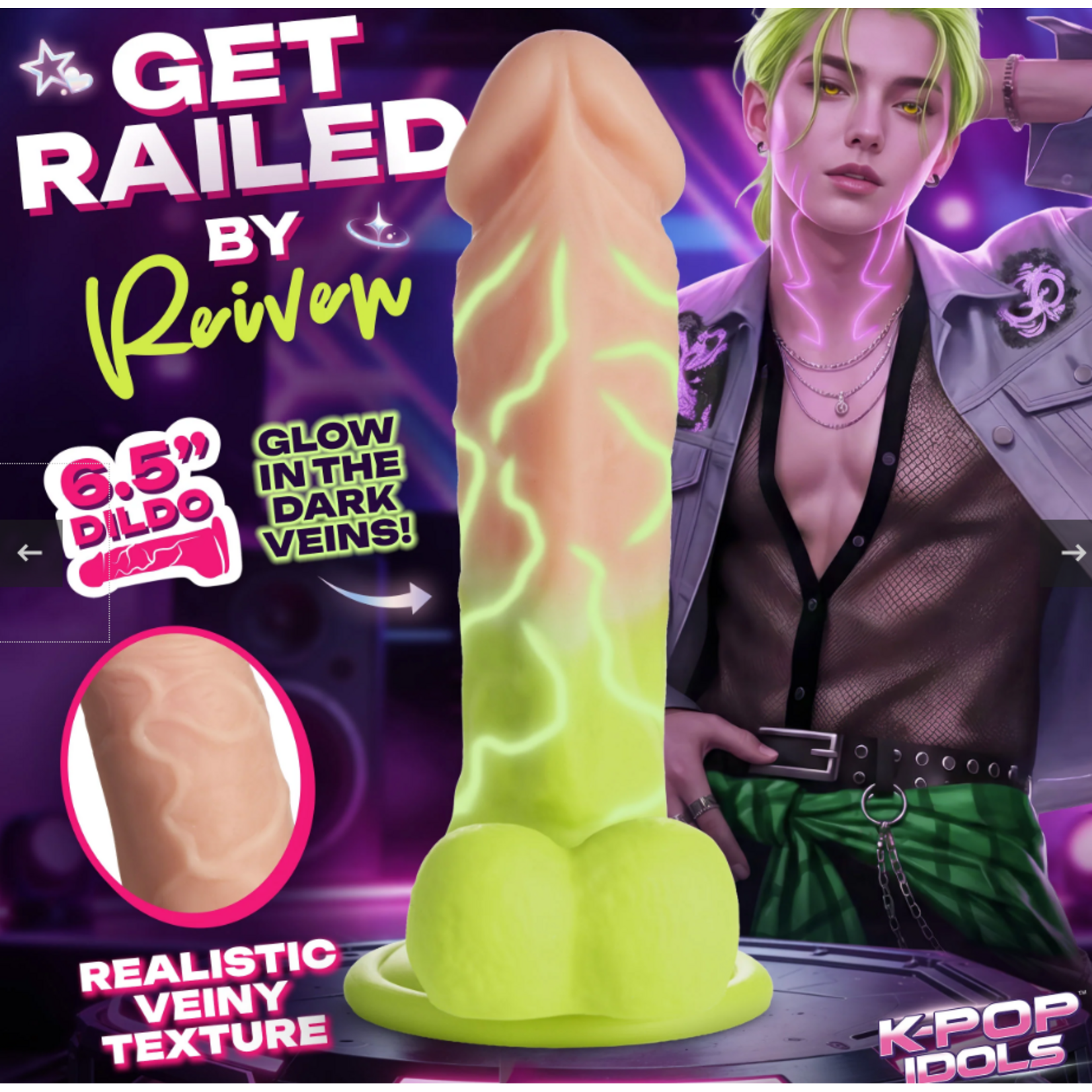 K-Pop Idols Reiven Silicone Dildo With Balls