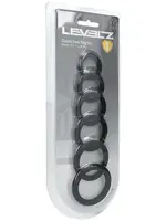 Shots Levelz Levelz Classic Silicone Cock Ring Set Of 6 Black
