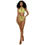 Dreamgirl Situation Net 2-Piece Set - Os - Neon Yellow