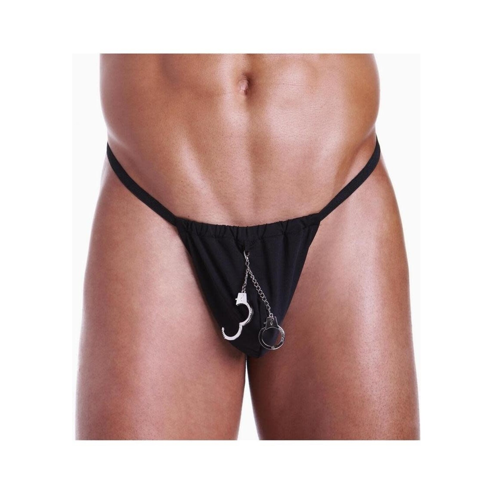 Boyztown Collective Fundies Handcuff G-String With Toy Handcuffs - O/S - Black