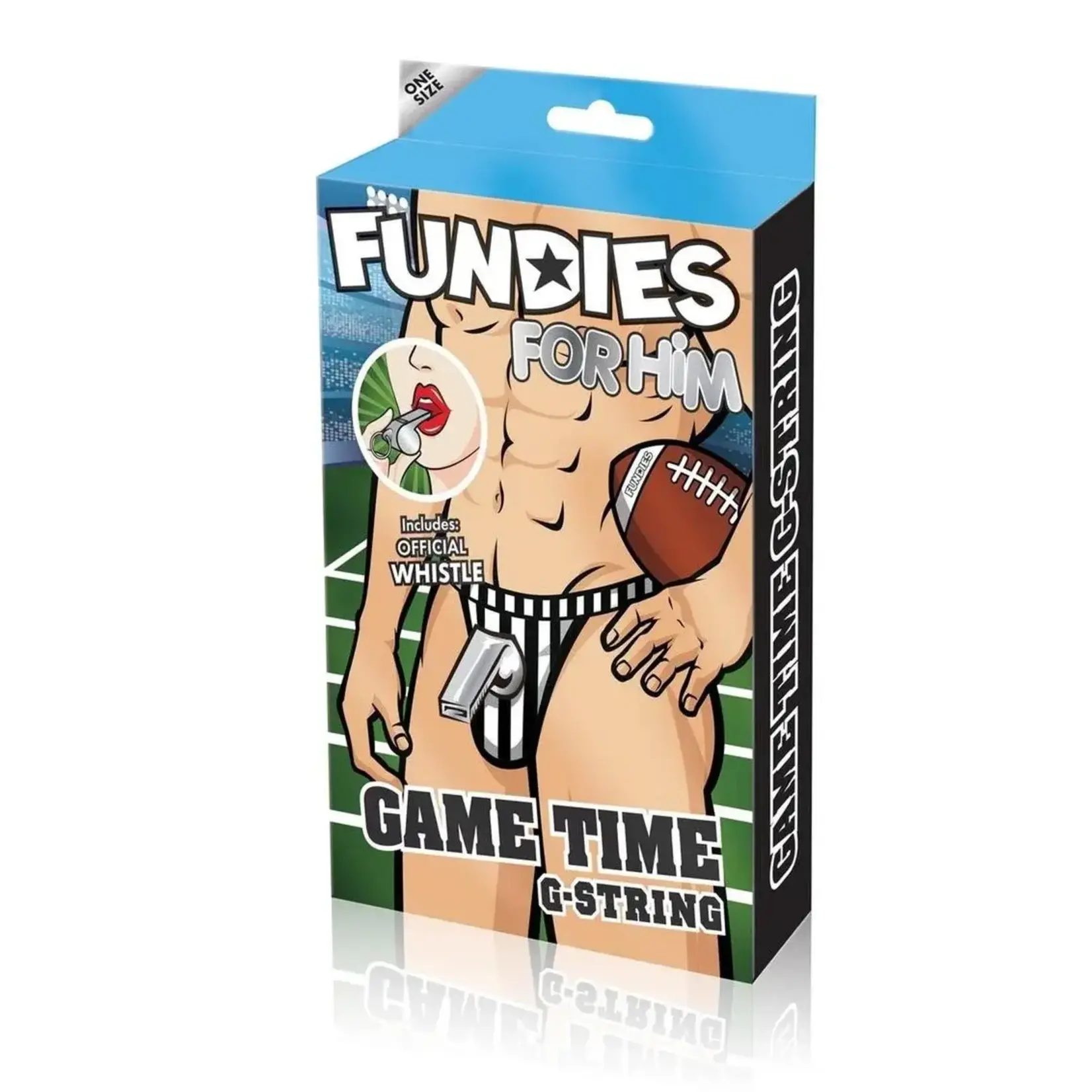 Boyztown Collective Fundies Referee G-String With Whistle - O/S - Black/White