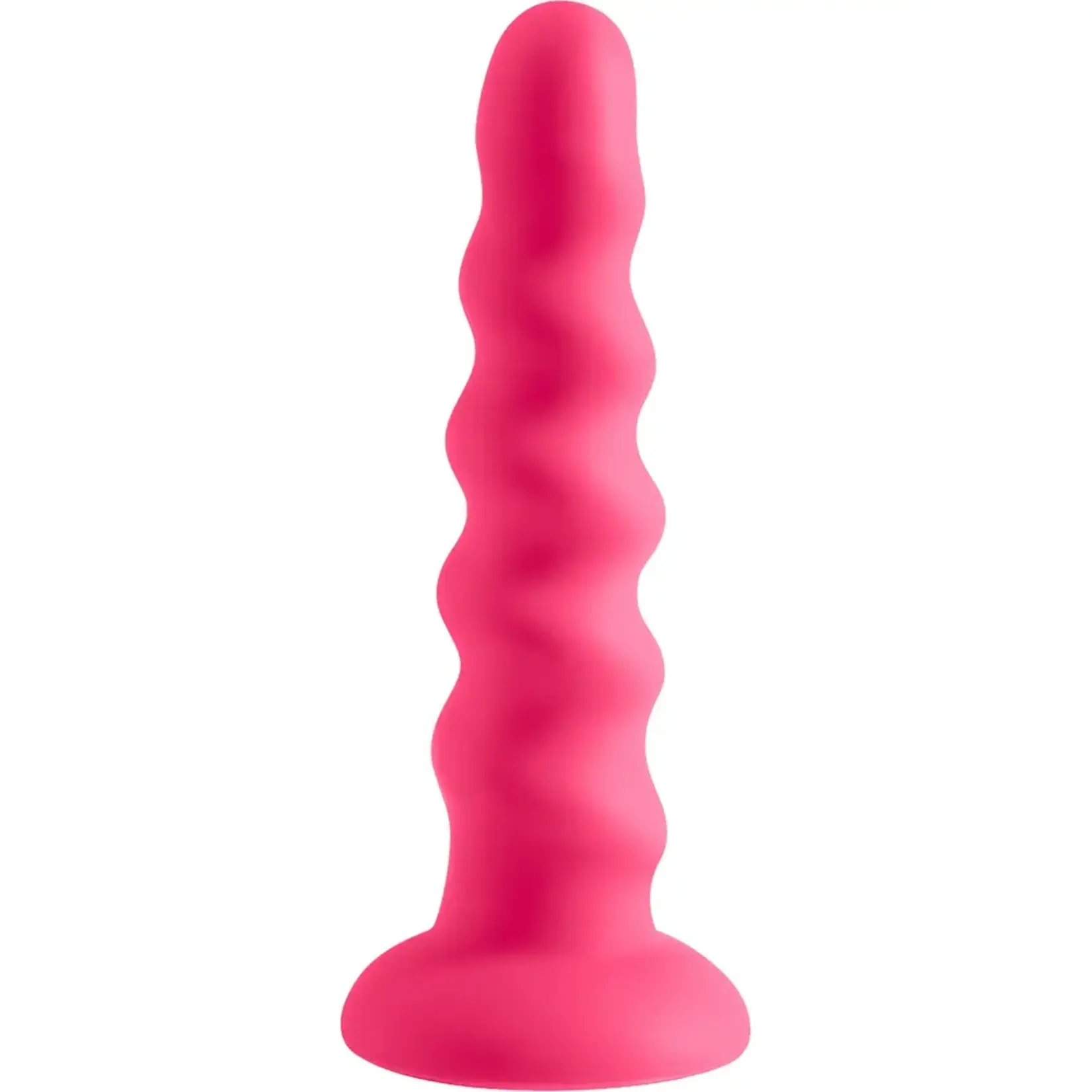 NSN Colours Twist Silicone Dildo with Suction Cup 6.5in - Pink