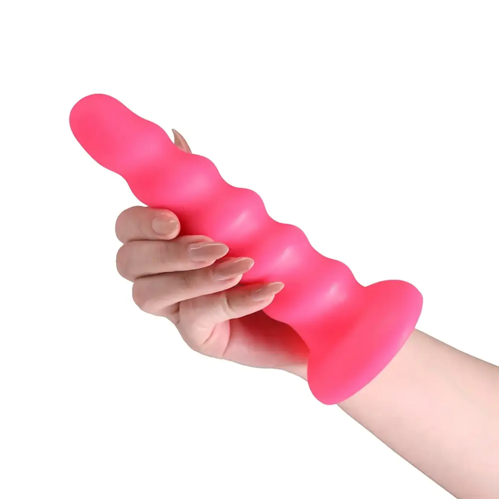 NSN Colours Twist Silicone Dildo with Suction Cup 6.5in - Pink