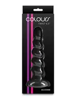 NSN Colours Twist Silicone Dildo with Suction Cup 6.5in - Black