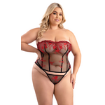 Fantasy Lingerie Embroidered Corset & G-String Queen Size