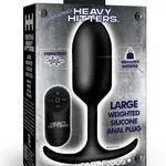 XR Brands Heavy Hitters Vibrating Weighted Rechargeable Silicone Anal Plug - Large - Black