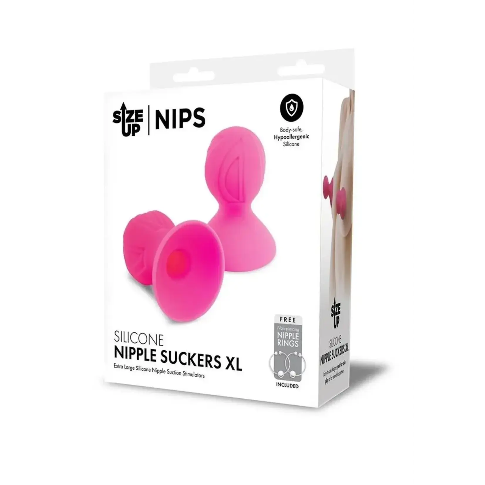 Size Up Silicone Nipple Suckers - XLarge - Pink