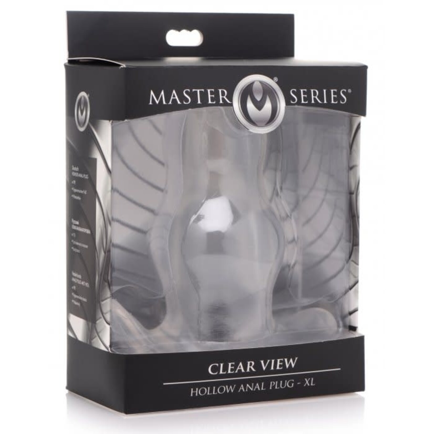 XR Brands Master Series Clear View Hollow Anal Plug - XL