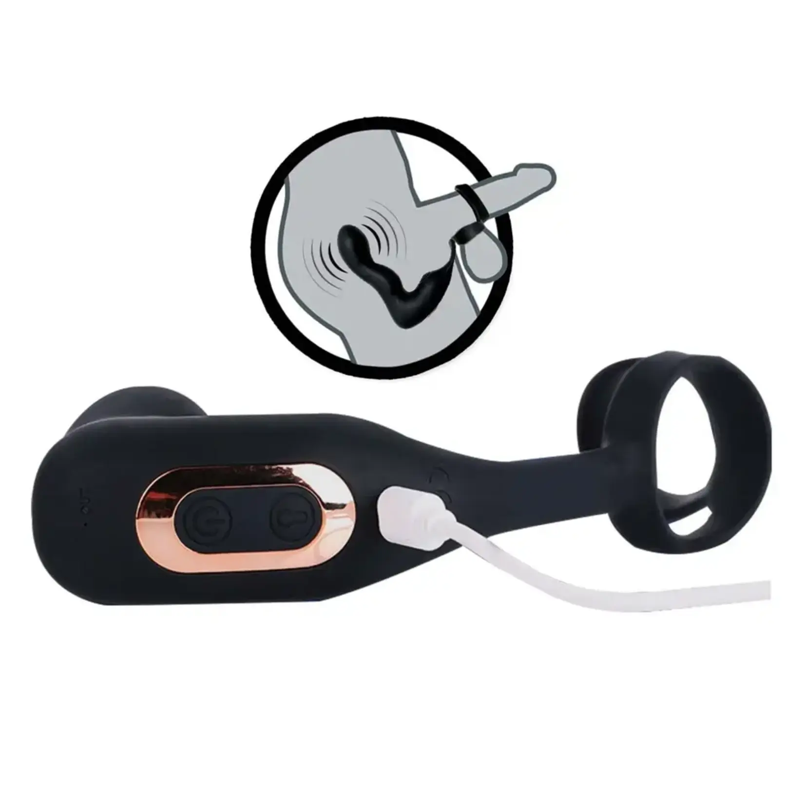 NassToys Atomic Inflatable P-Spot Vibe Black