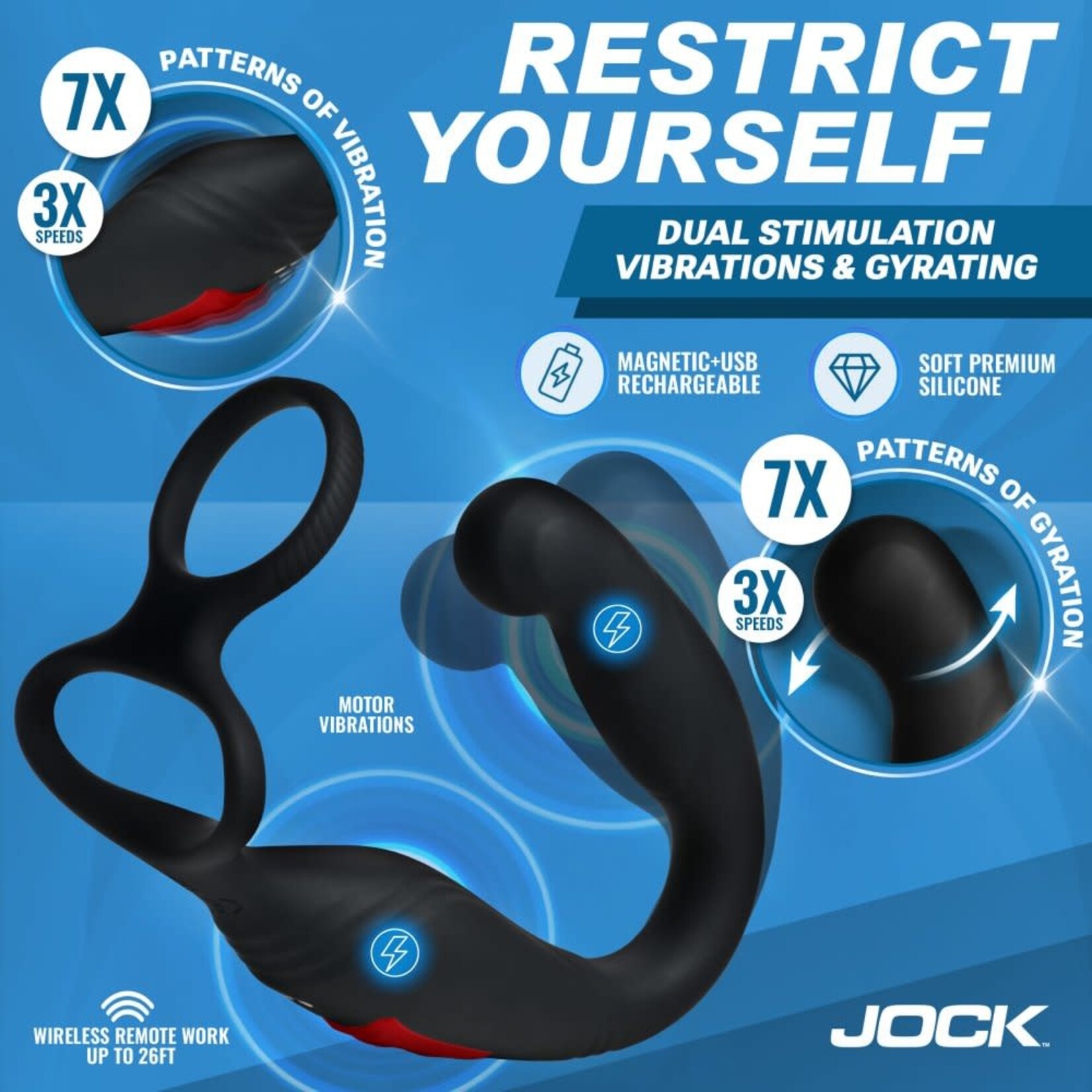 Curve Toys Axis Gyrating Prostate Vibrator with C-Ring