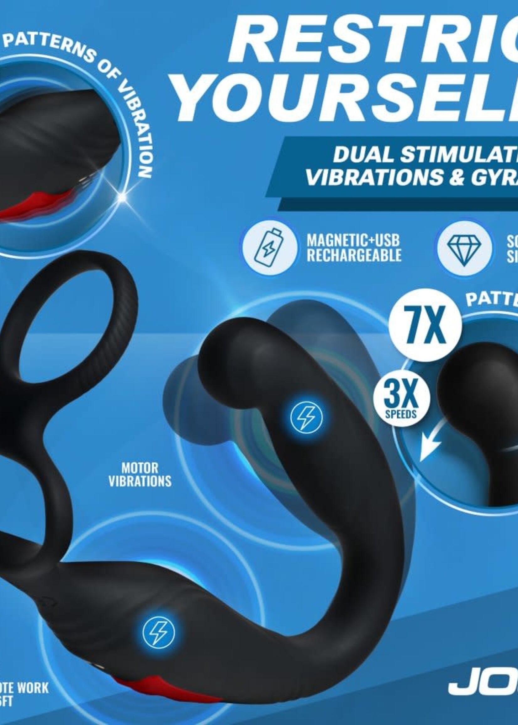 Curve Toys Axis Gyrating Prostate Vibrator with C-Ring