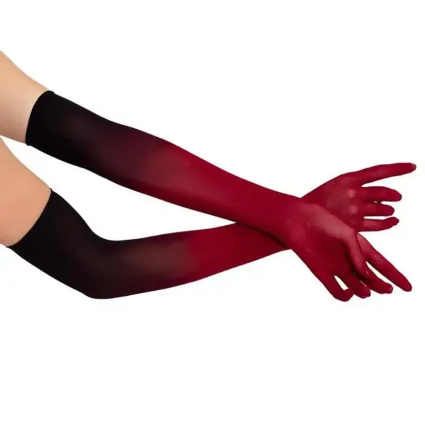 Leg Avenue Leg Avenue Ombre Mesh Opera Length Gloves - O/S - Red