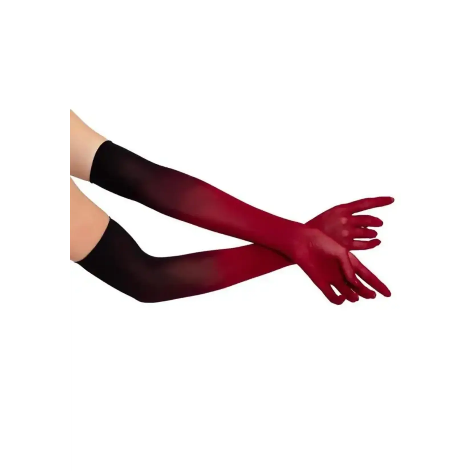 Leg Avenue Leg Avenue Ombre Mesh Opera Length Gloves - O/S - Red