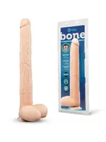 B-Vibe B-Vibe Bone Dildo with Balls and Suction Cup 17in - Vanilla