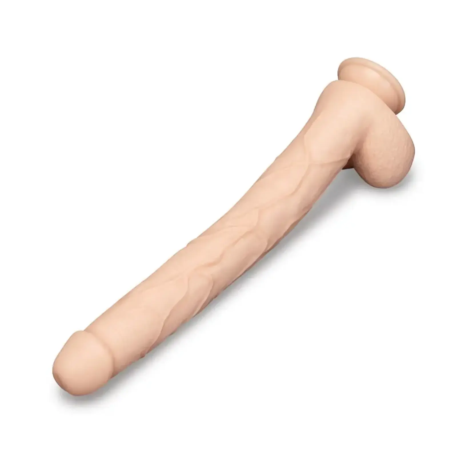 B-Vibe B-Vibe Bone Dildo with Balls and Suction Cup 17in - Vanilla