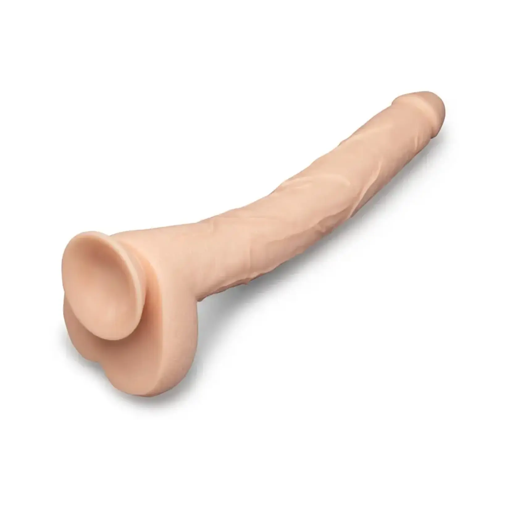 B-Vibe B-Vibe Bone Dildo with Balls and Suction Cup 17in - Vanilla