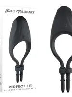 Zero Tolerance Zero Tolerance Perfect Fit Rechargeable Silicone Vibrating Adjustable Cock Tie - Black