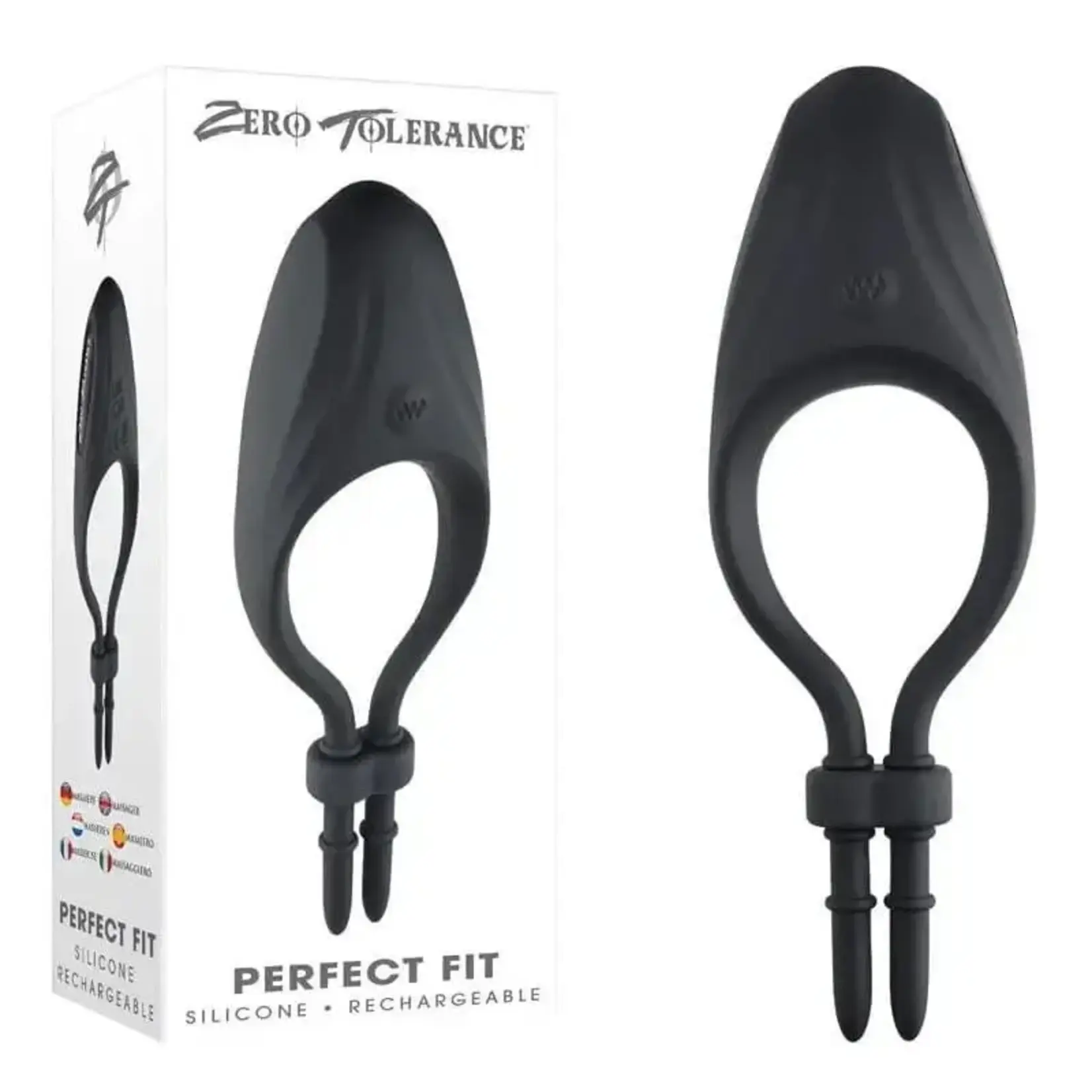 Zero Tolerance Zero Tolerance Perfect Fit Rechargeable Silicone Vibrating Adjustable Cock Tie - Black