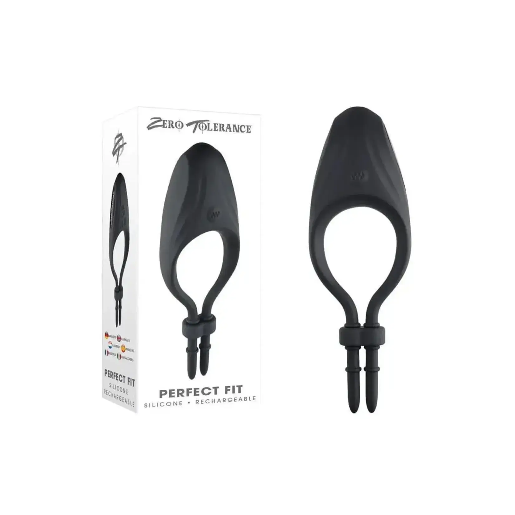 Zero Tolerance Zero Tolerance Perfect Fit Rechargeable Silicone Vibrating Adjustable Cock Tie - Black