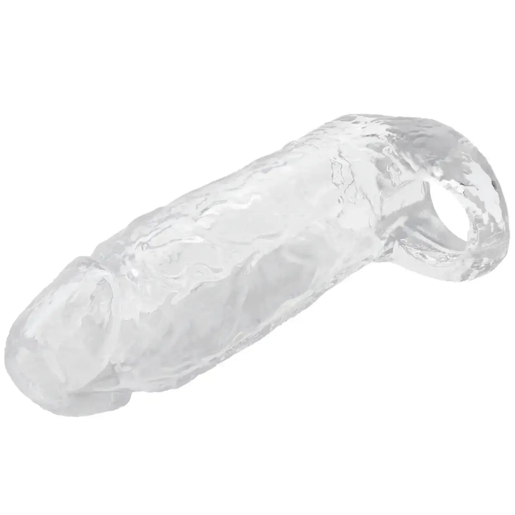 Doc Johnson Titanmen Cock Sleeve With Ball Strap 6 Inch Clear