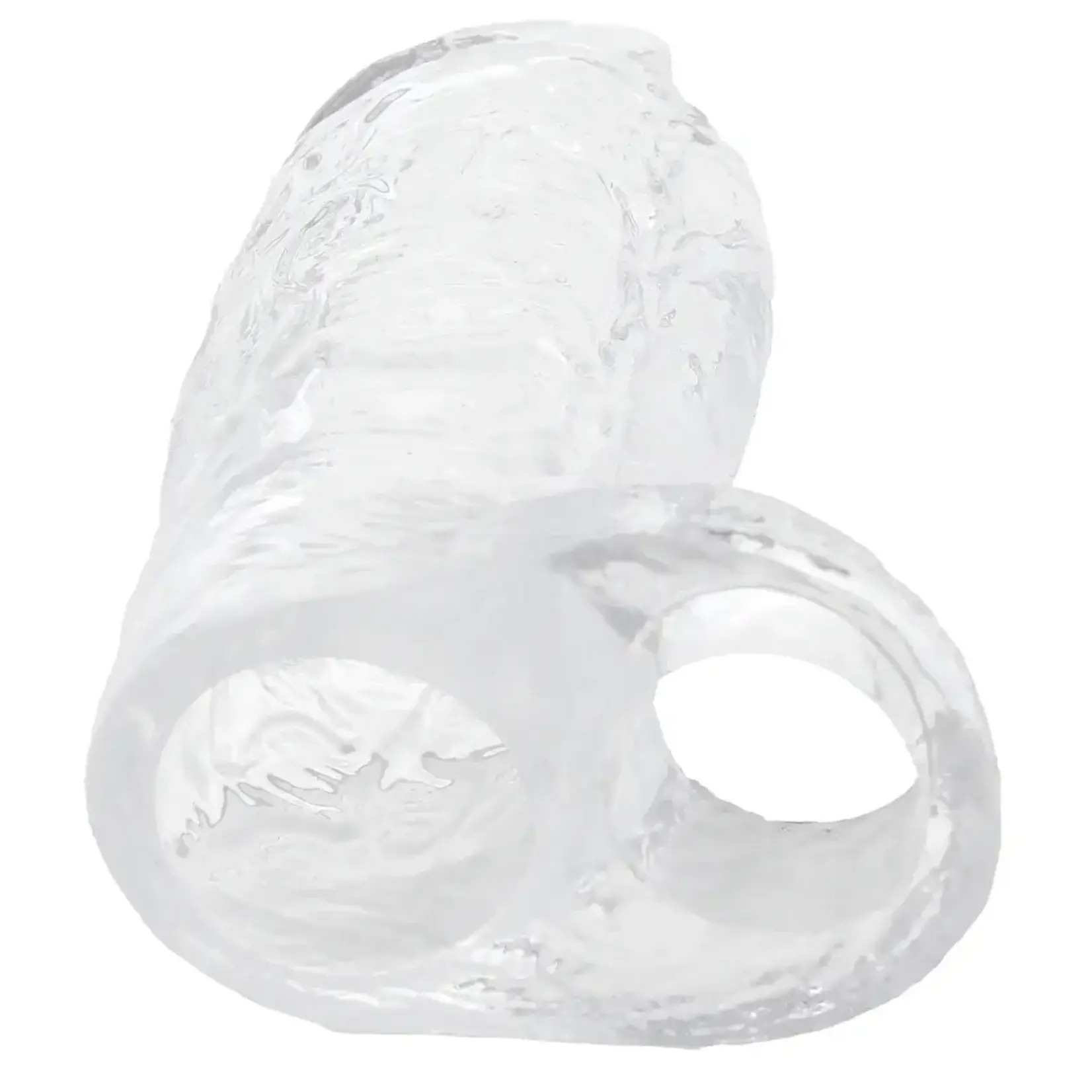 Doc Johnson Titanmen Cock Sleeve With Ball Strap 6 Inch Clear