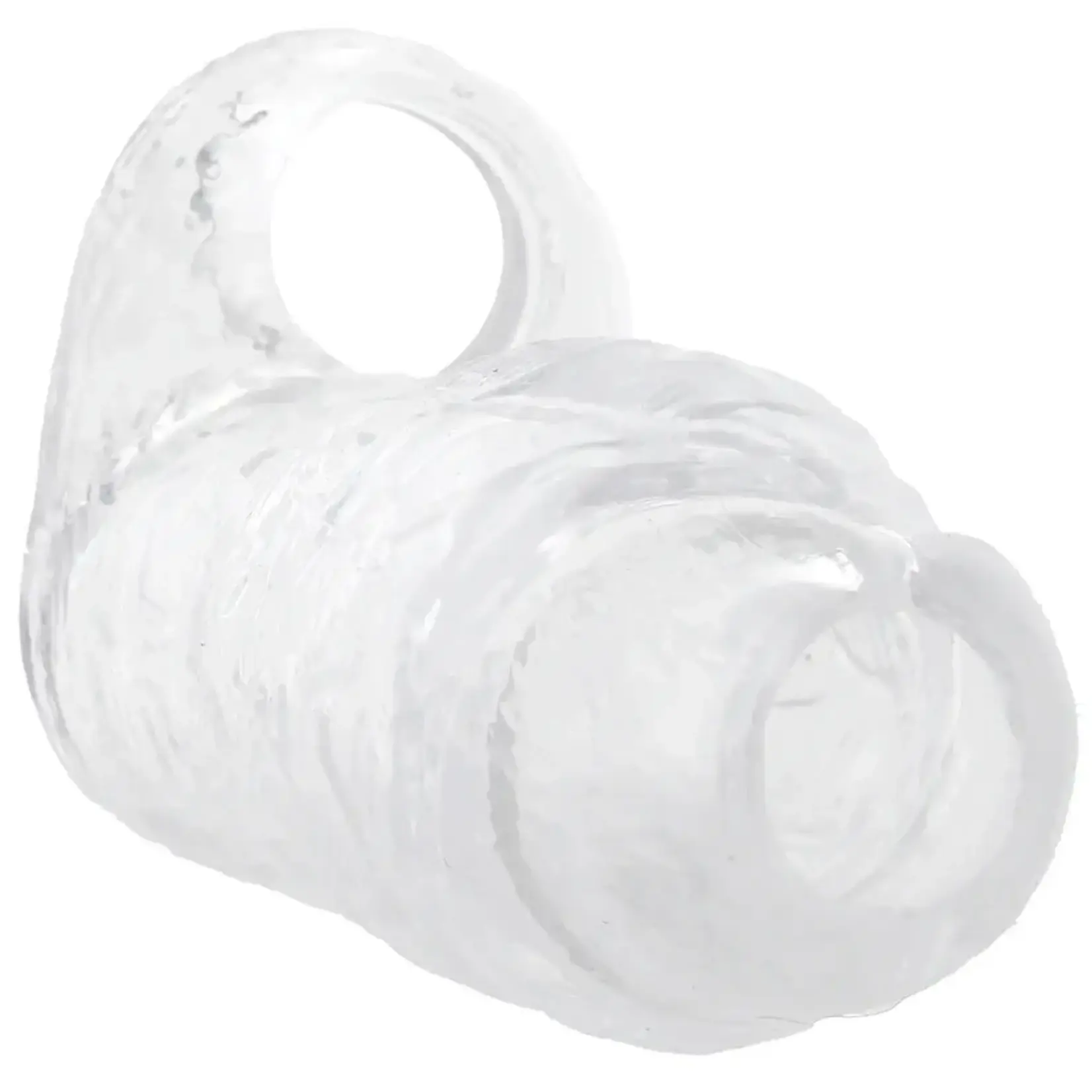Doc Johnson Titanmen Cock Sleeve With Ball Strap 5 Inch Clear