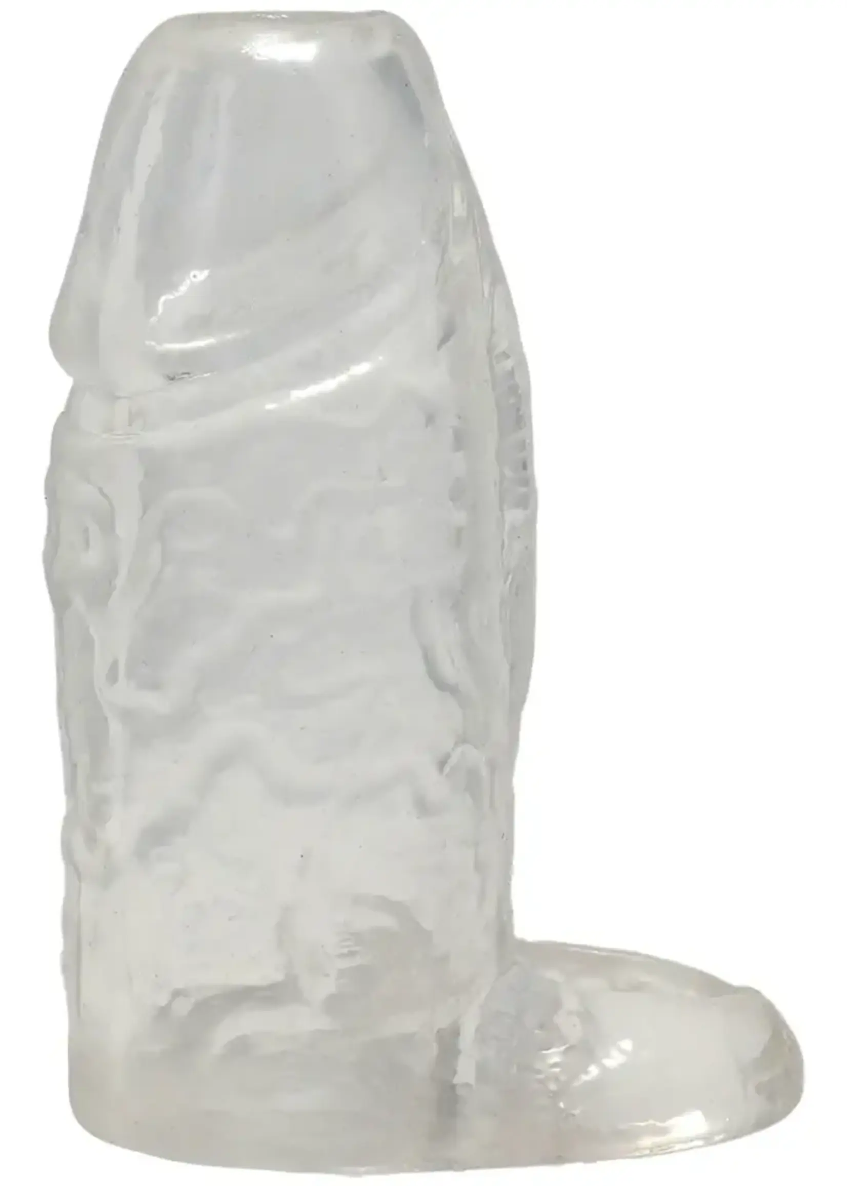 Doc Johnson Titanmen Cock Sleeve With Ball Strap 4.5 Inch Clear