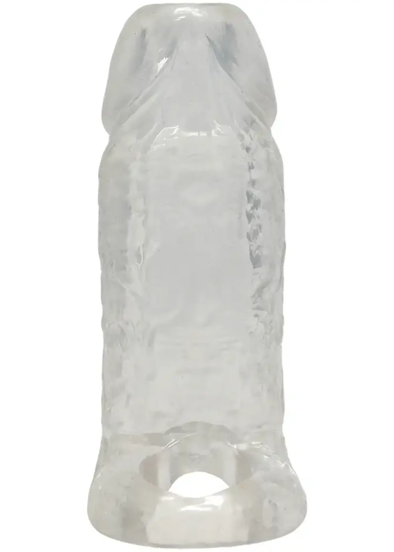 Doc Johnson Titanmen Cock Sleeve With Ball Strap 4.5 Inch Clear