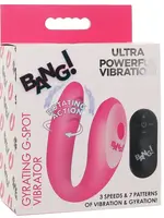 XR Brands Bang Bang! Gyrating G-Spot Rechargeable Silicone Dual Stimulating Vibrator with Remote