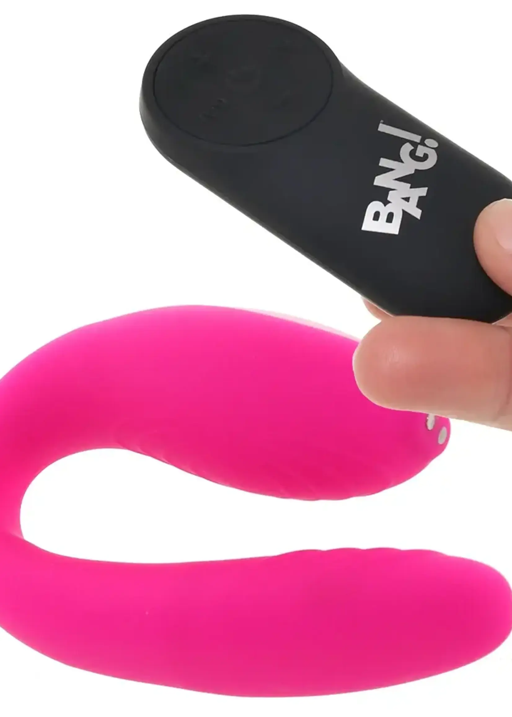 XR Brands Bang Bang! Gyrating G-Spot Rechargeable Silicone Dual Stimulating Vibrator with Remote