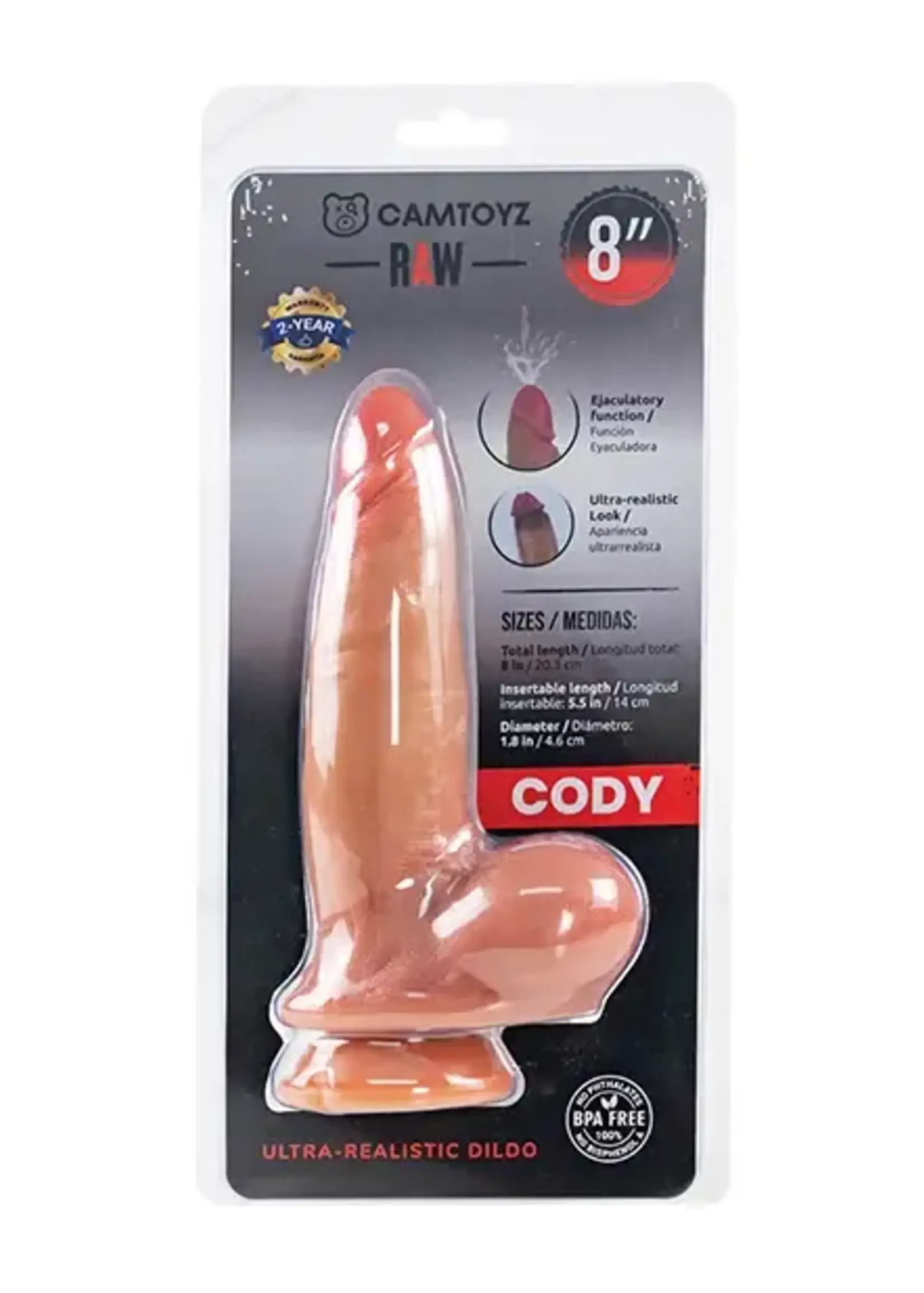 Camtoyz Ultra Realistic Squirting Dildo Cody Beige
