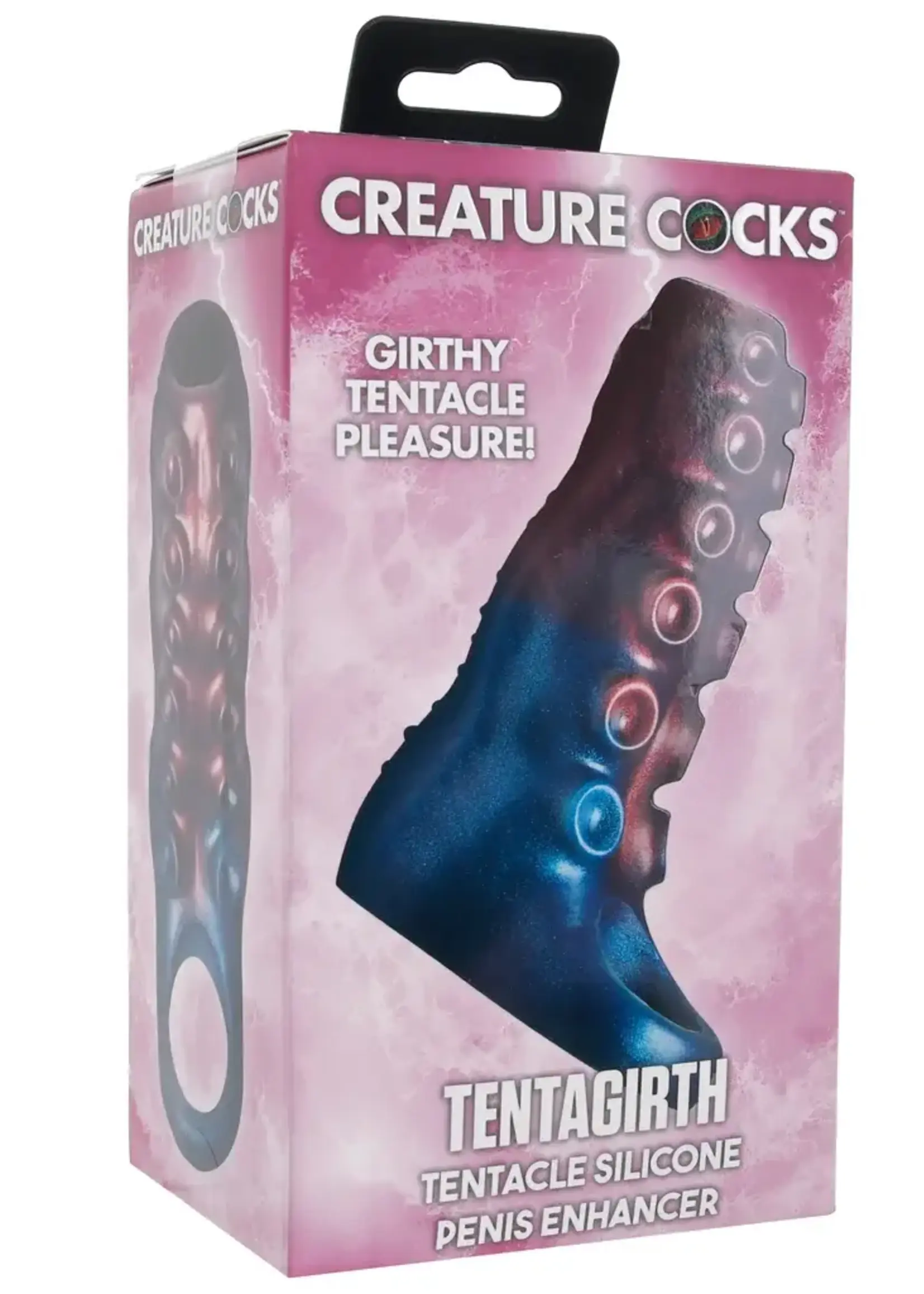 XR Brands Creature Cocks Creature Cock Tentagirth Tentacle Silicone Penis Enhancer - Red/Blue