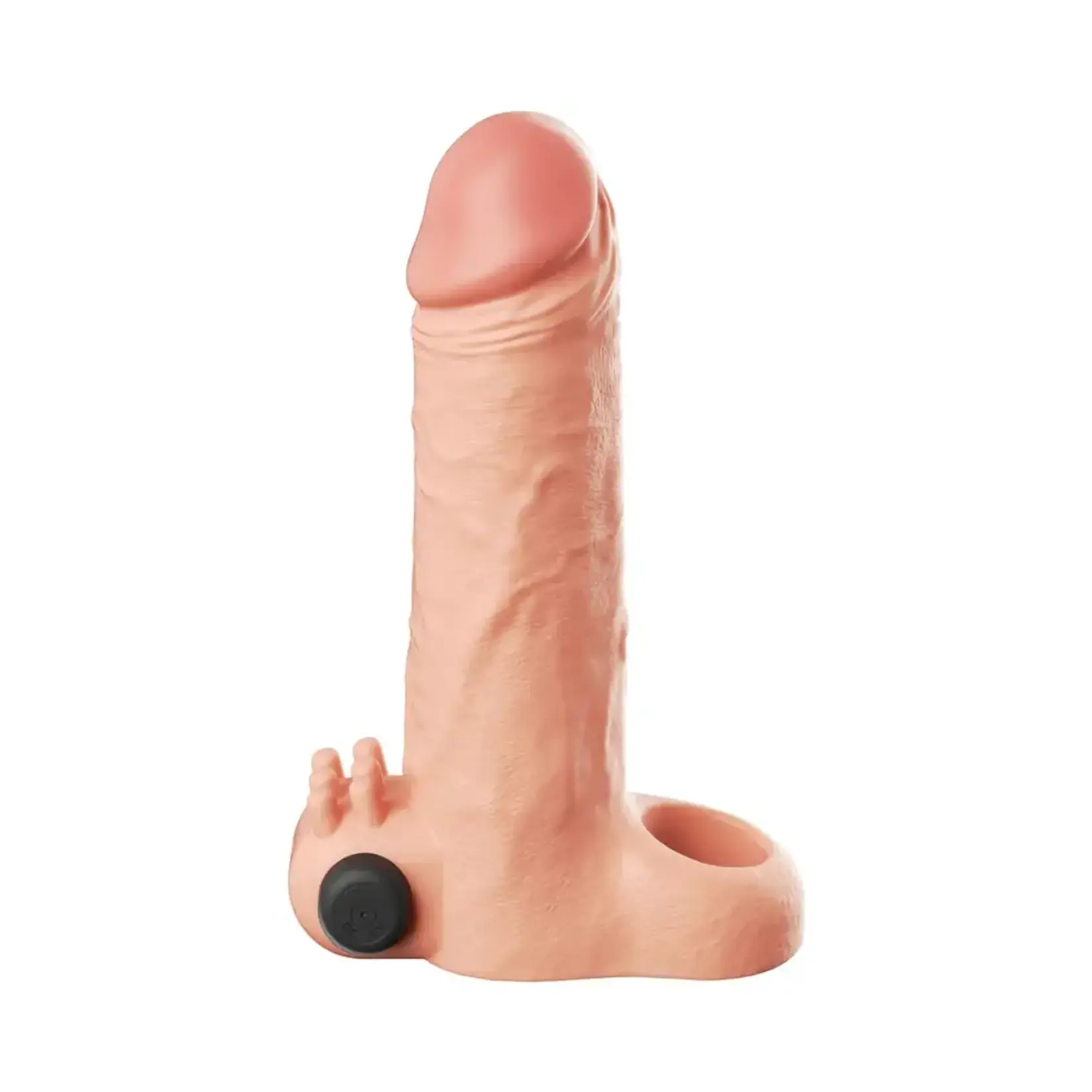 Pipedream Fantasy X-Tensions Vibrating Real Feel Extension with Rechargeable Bullet 1in - Vanilla