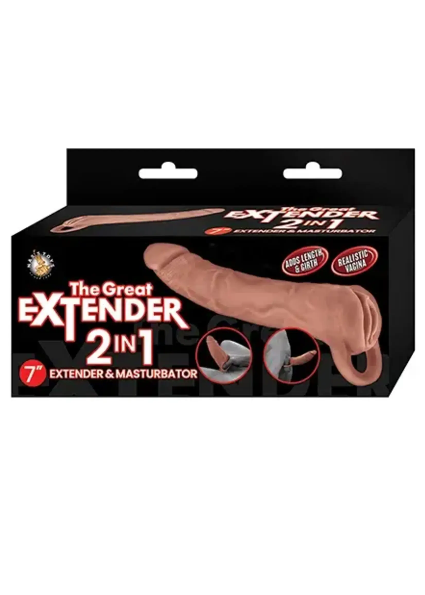 NassToys The Great Extender 2-in-1 Extender & Masturbator - Caramel