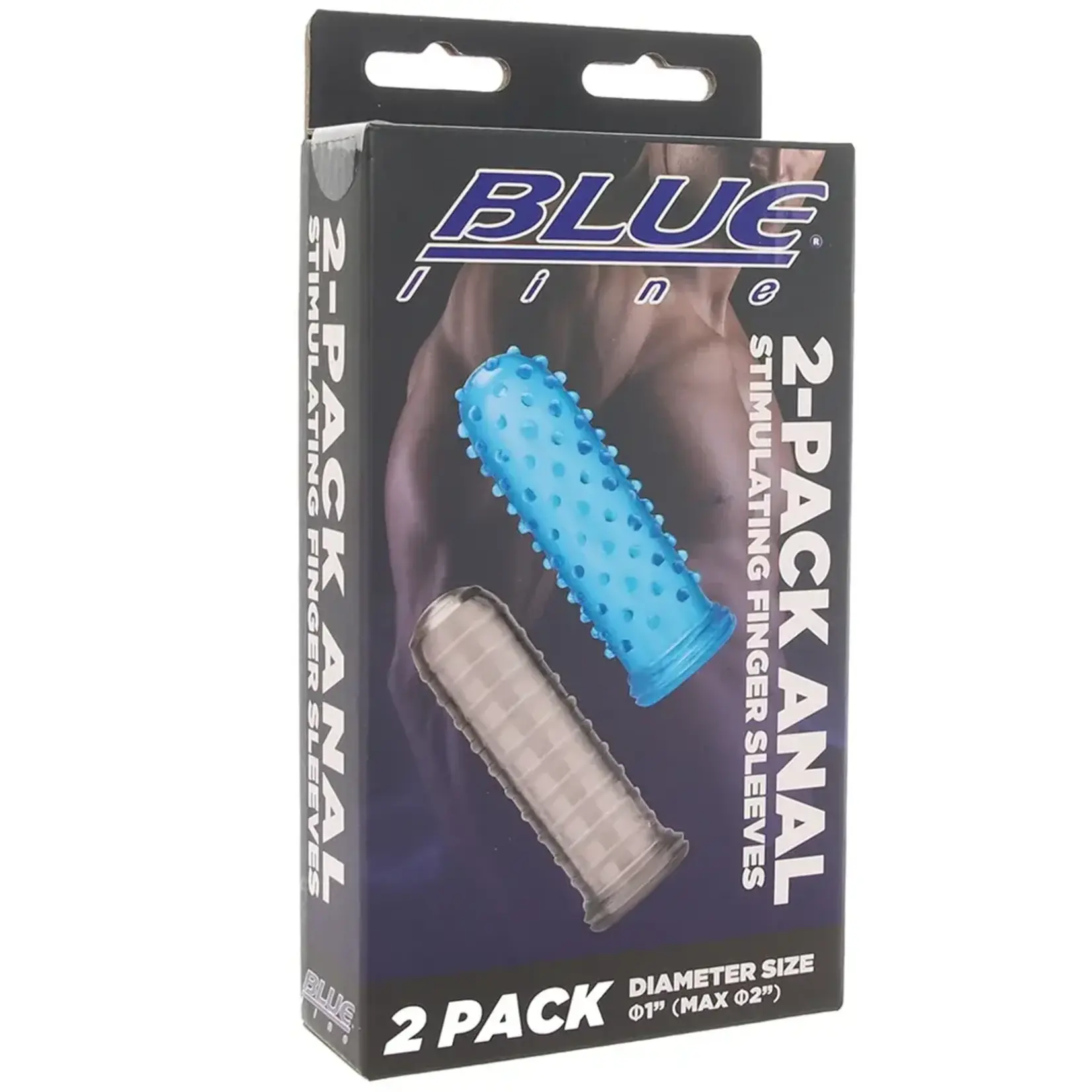 Blue Line Men 2-Pack Anal Stimulating Finger Sleeves