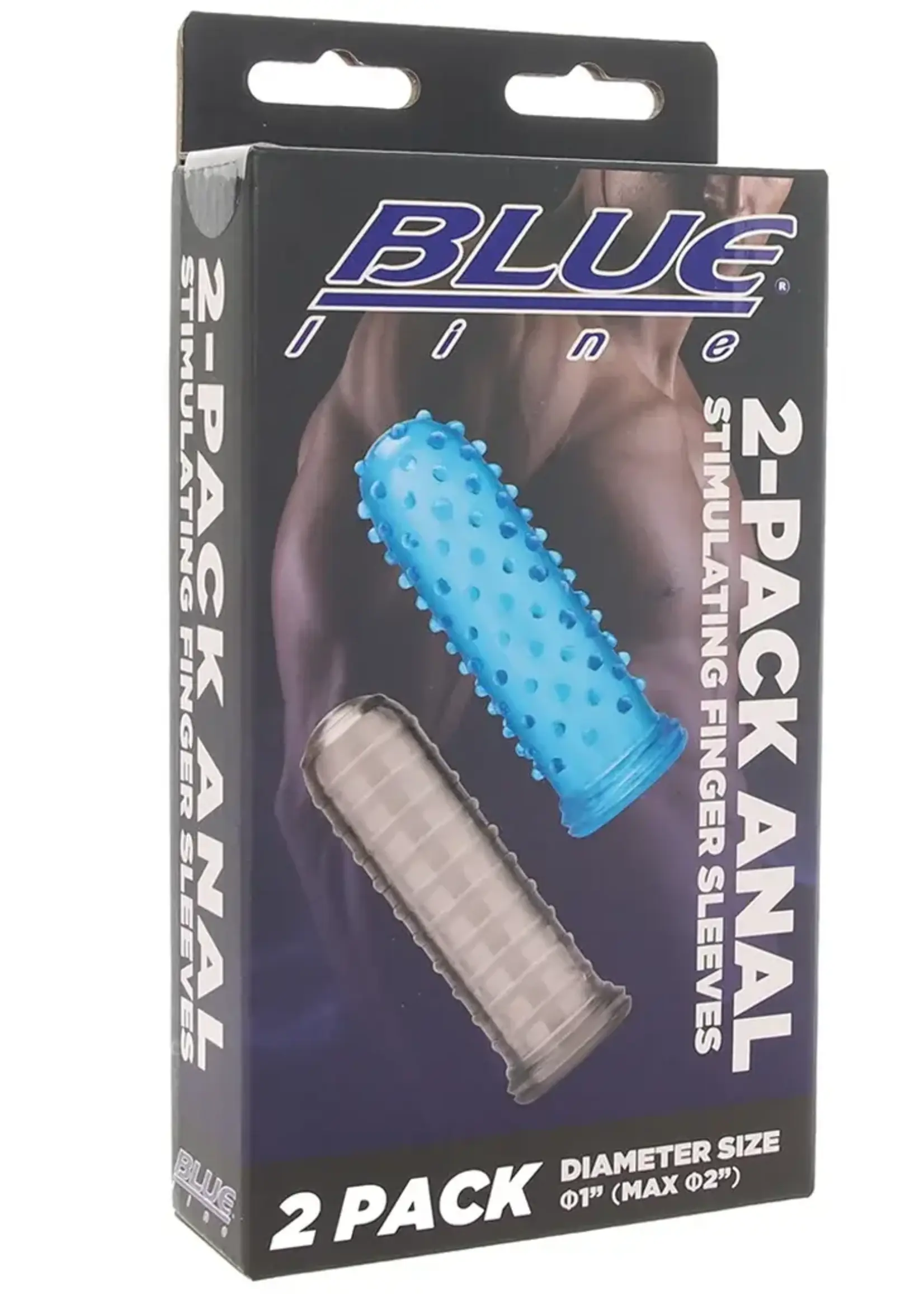 Blue Line Men 2-Pack Anal Stimulating Finger Sleeves