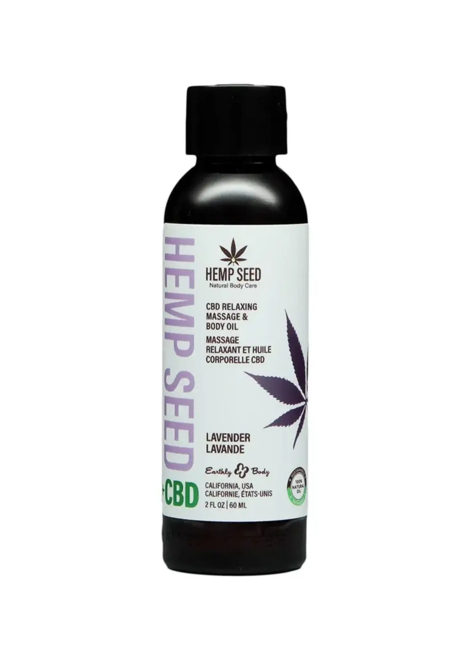 Earthly Body Hemp Seed CBD Relaxing Massage And Body Oil - 2oz
