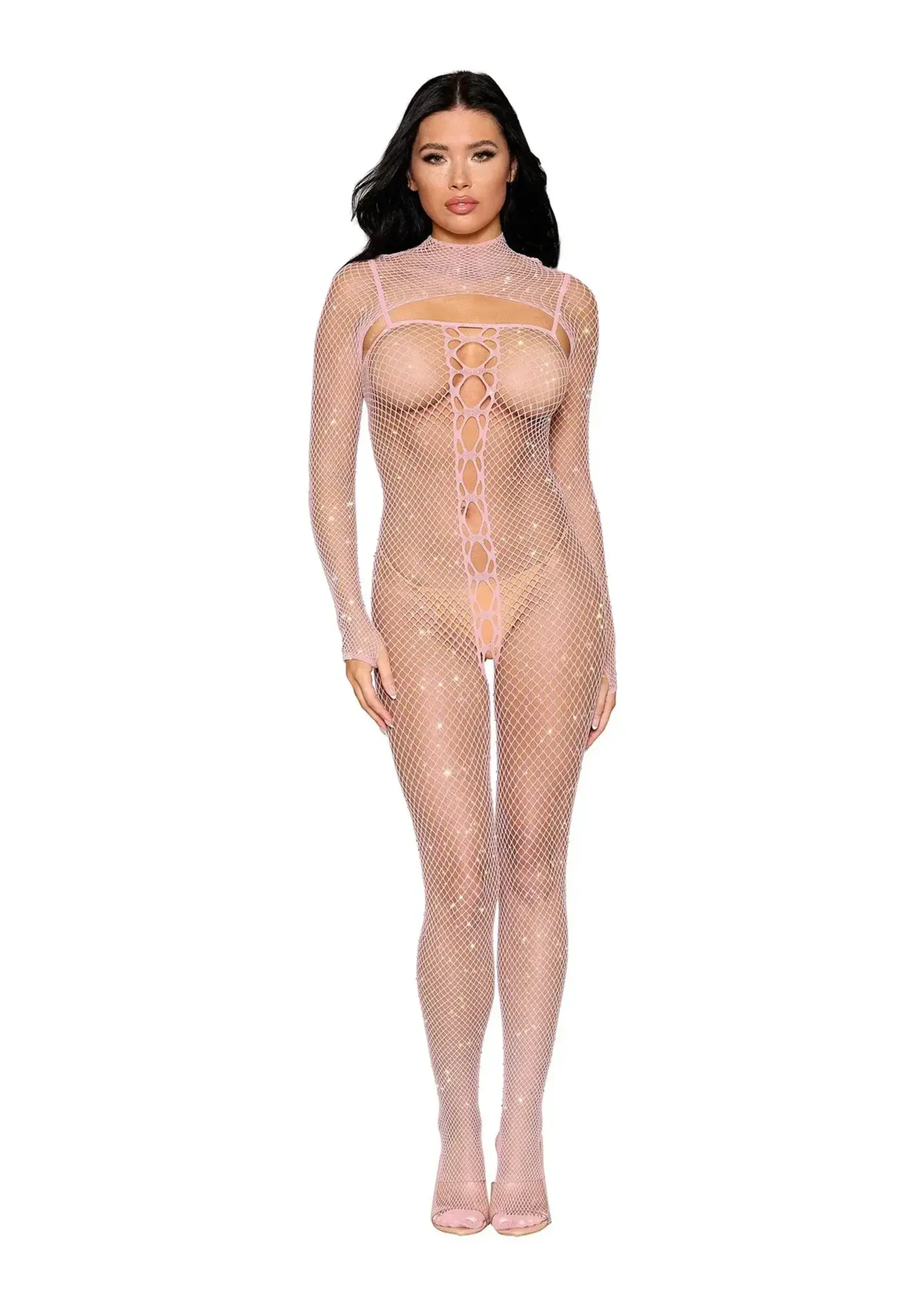 Dreamgirl Bodystocking and Shrug Dmnd - One Size - Pink
