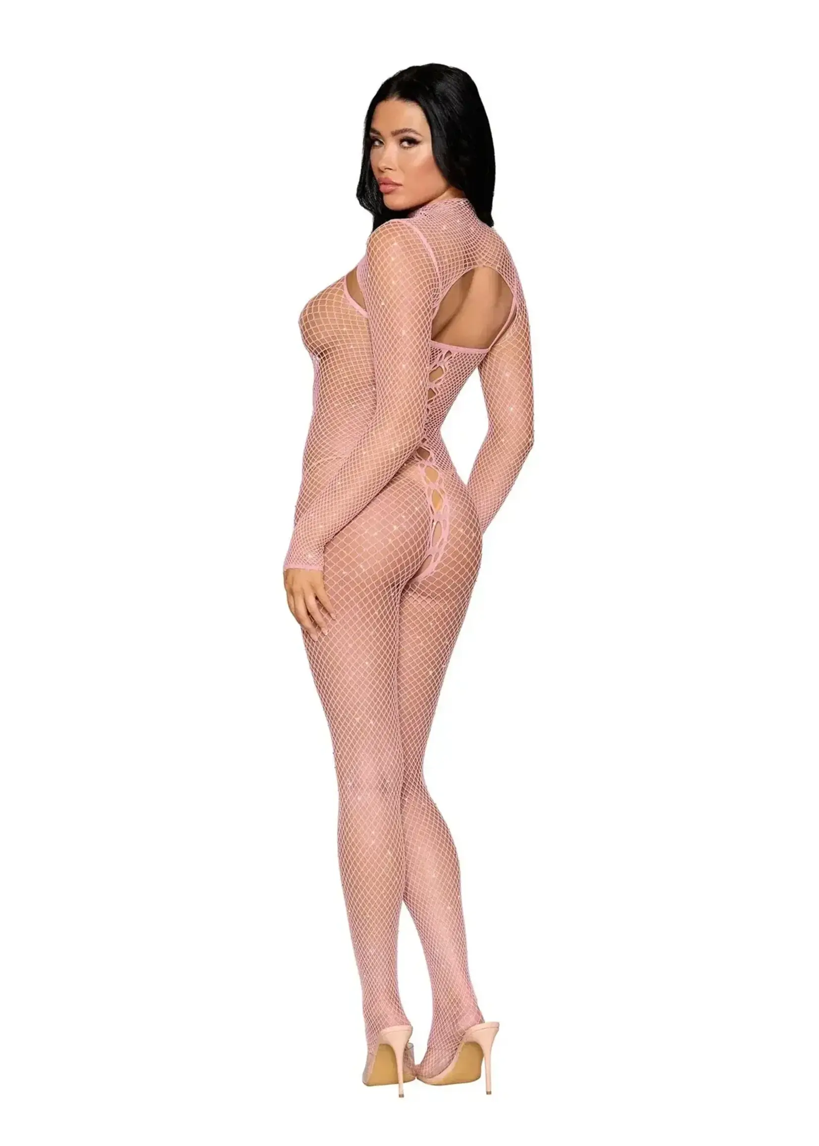 Dreamgirl Bodystocking and Shrug Dmnd - One Size - Pink